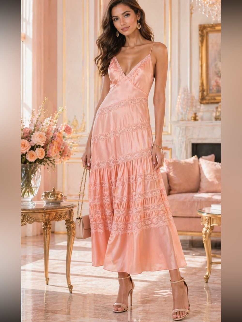 New LoveShackFancy Idalia silk Lace Maxi Dress